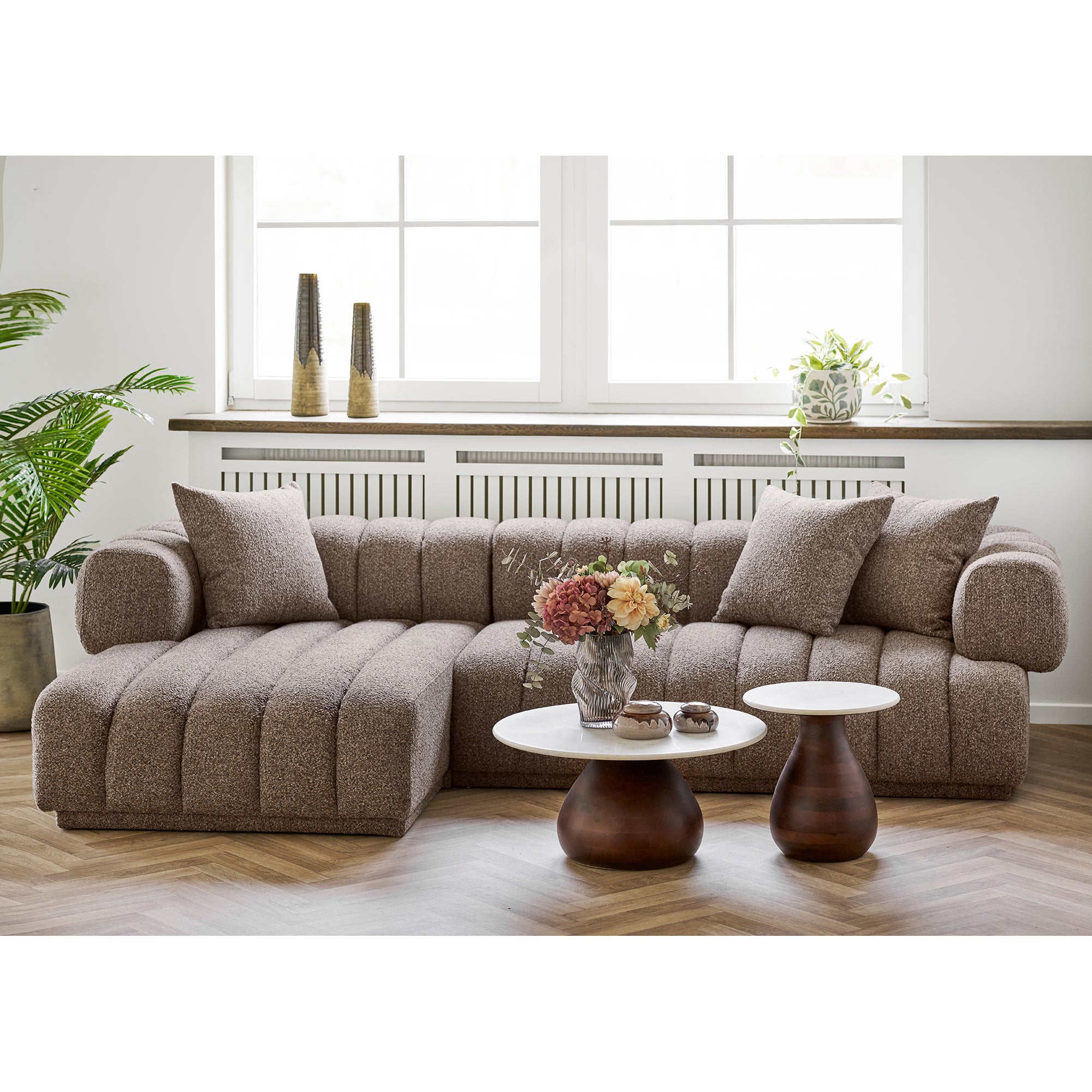 Cholet sofa venstrevendt chaiselong - brun
