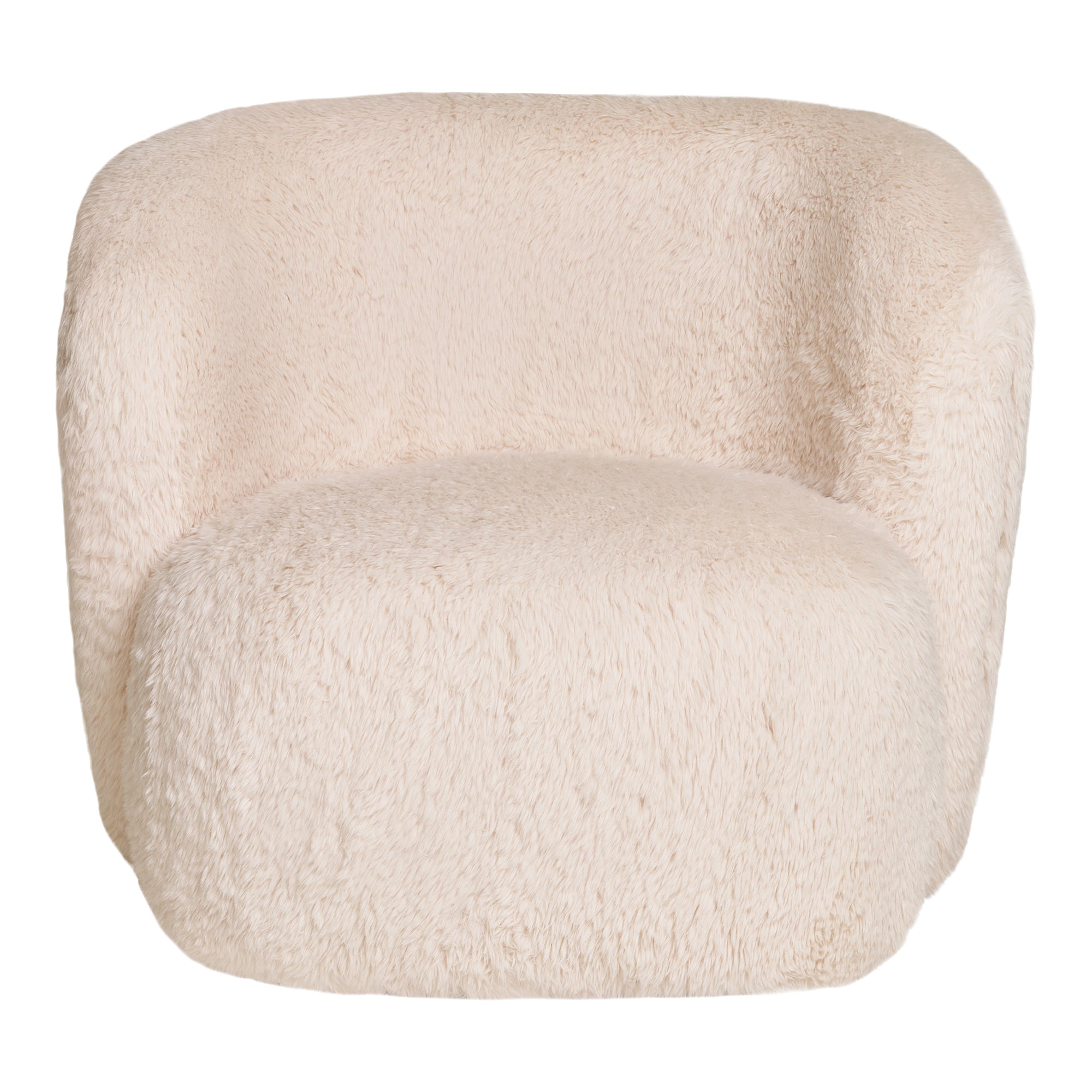 Setubal Loungestol - Imiteret pels - off-white
