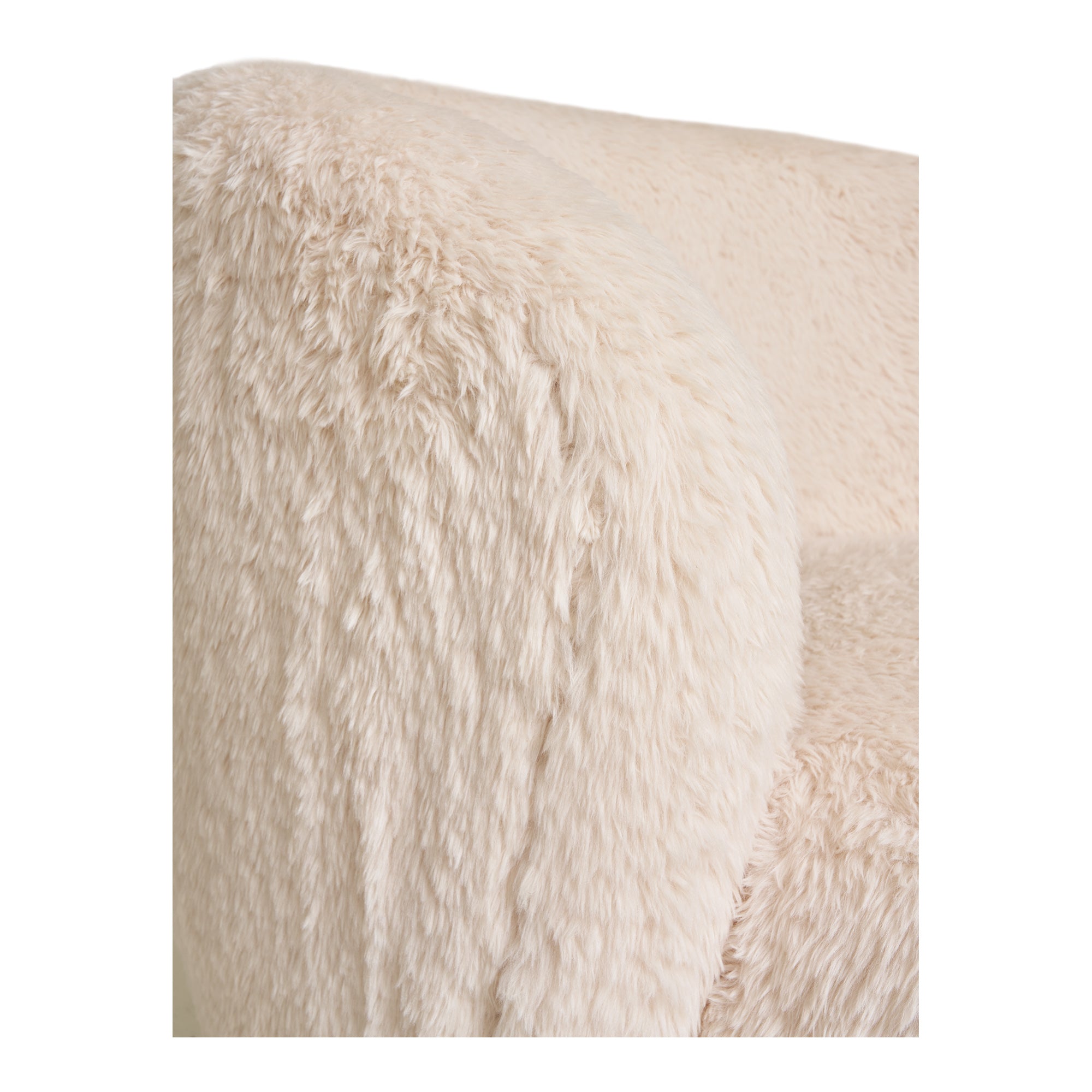 Setubal Loungestol - Imiteret pels - off-white