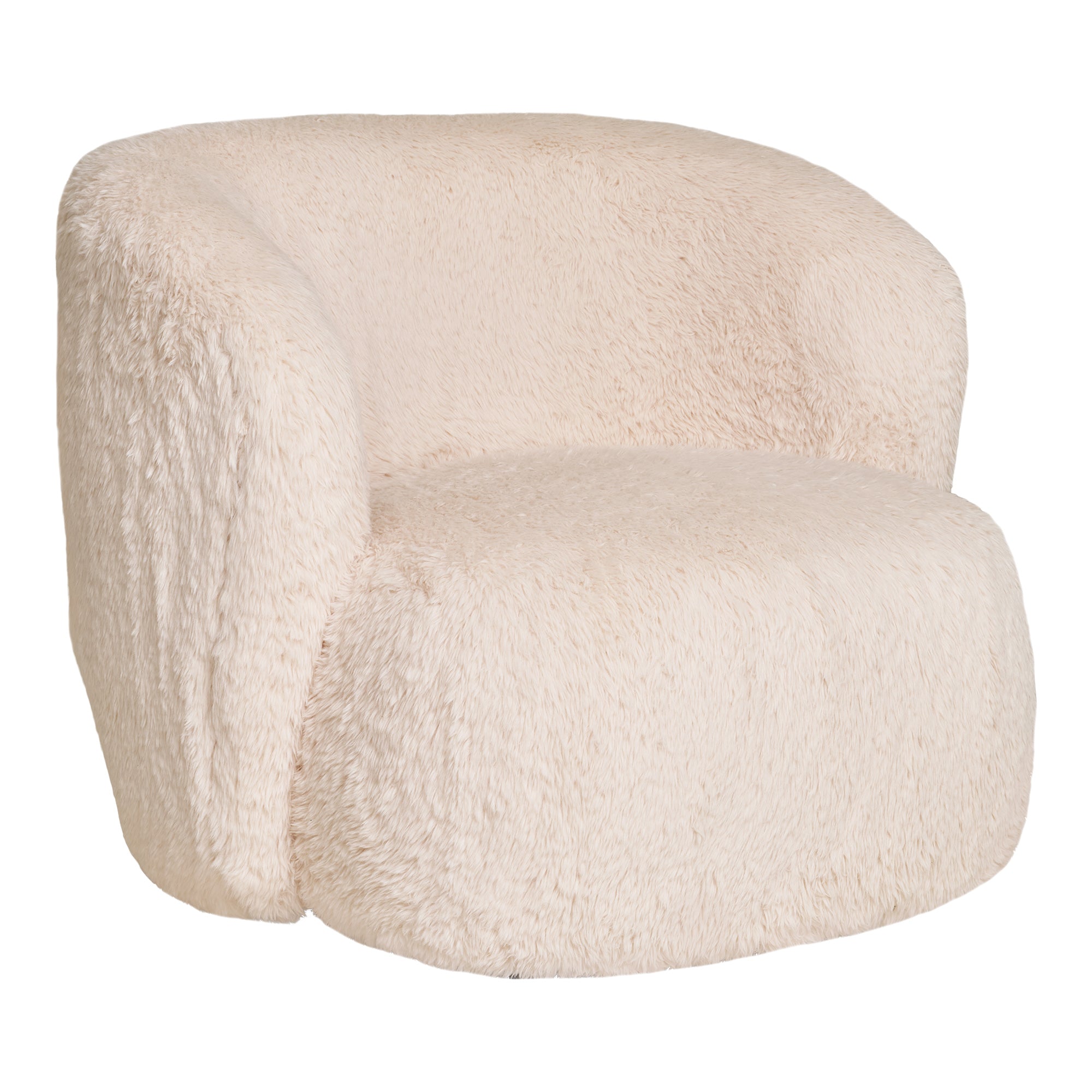 Setubal Loungestol - Imiteret pels - off-white