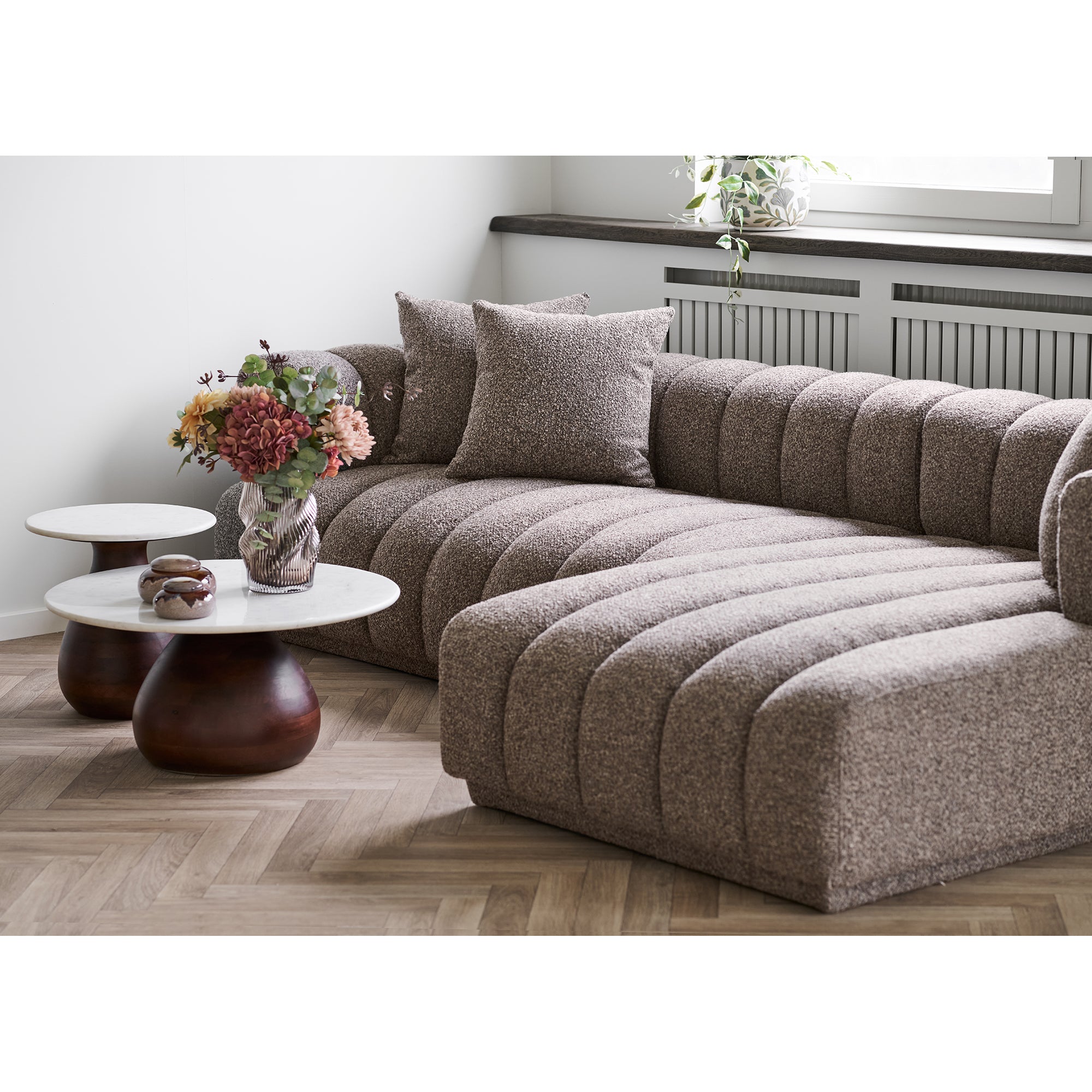 Cholet sofa højrevendt chaiselong - brun