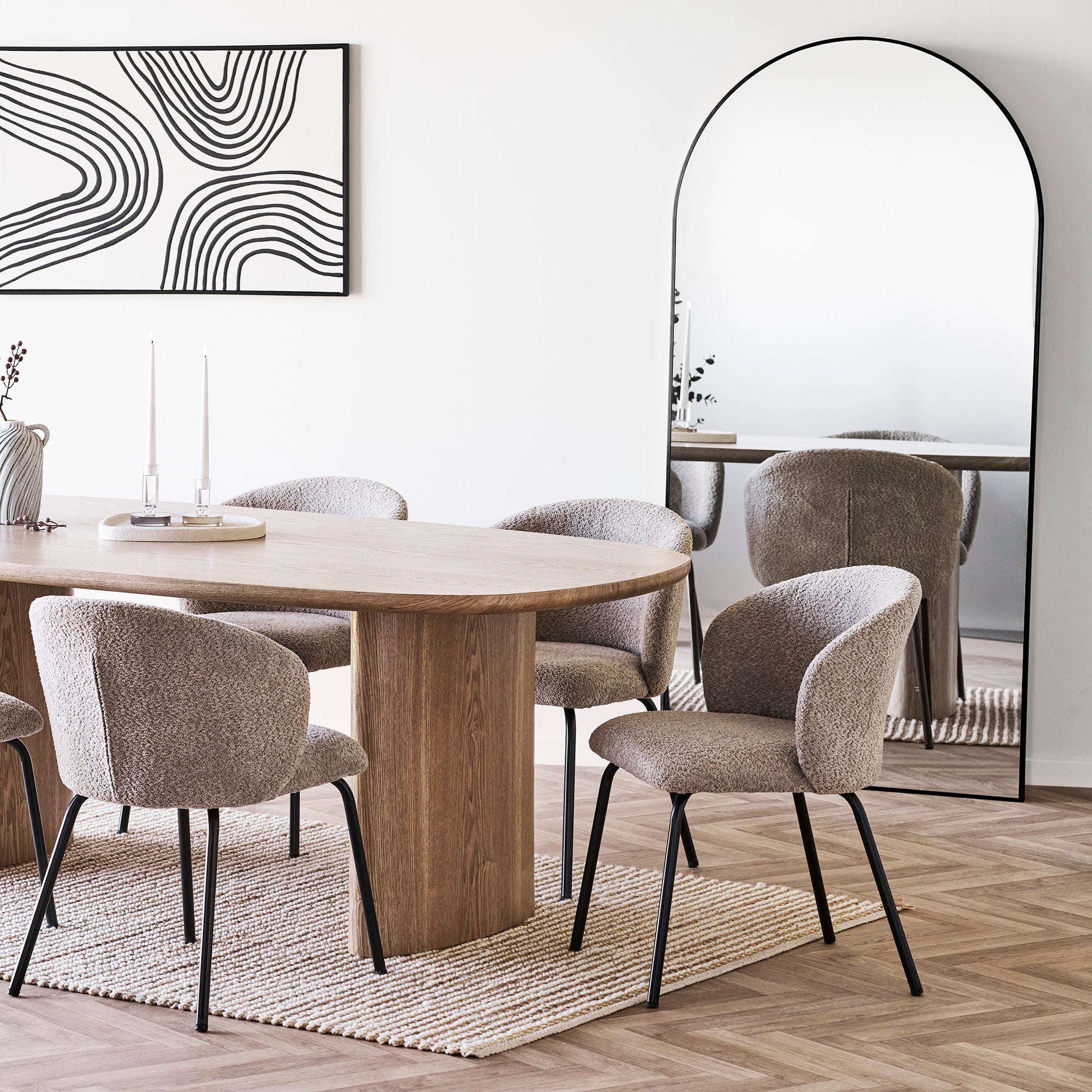 Madrid spejl - 180 x 90 cm - Sort