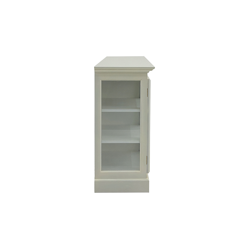 Kox lavt vitrineskab 2 låger - beige / hvid