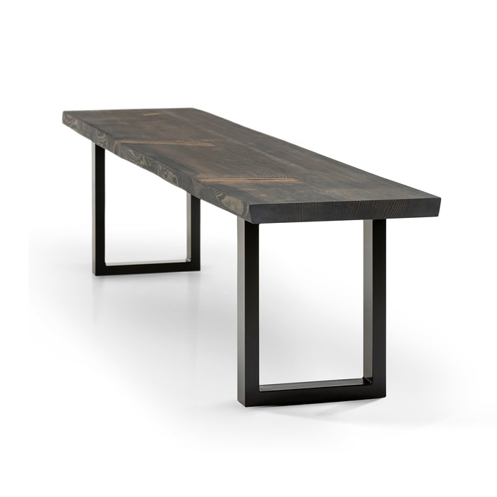 Black oiled pine bench