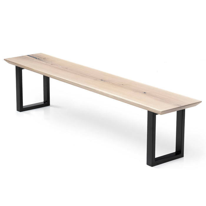 White-oiled oak bench