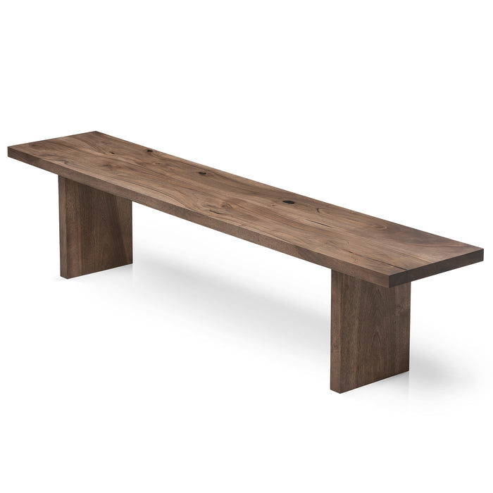 Bench in dark oiled European walnut 